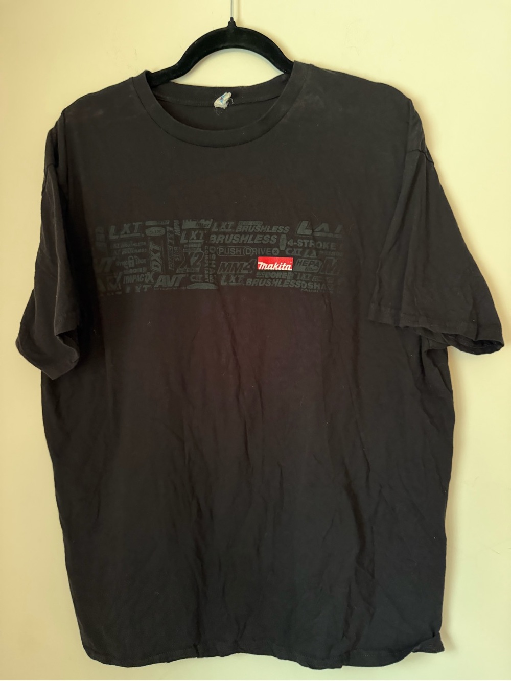 Makita Black Graphic T Shirt XL Milttex Tool Logo Short Sleeve Contractor Tee
